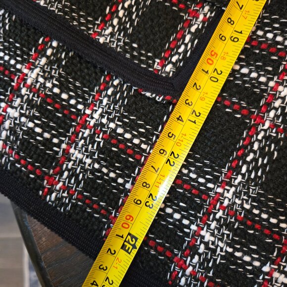 Liz Claiborne Black & Red Plaid Tweed Jacket – Classic Button-Front Blazer Sz 14 - Picture 7 of 10